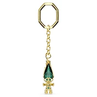 Good Luck Trolls key ring, Troll, Green, Gold-tone plated by SWAROVSKI