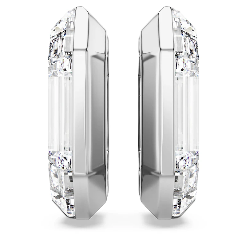 Lucent hoop earrings, Octagon shape, Small, White by SWAROVSKI