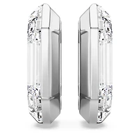 Lucent hoop earrings, Octagon shape, Small, White by SWAROVSKI