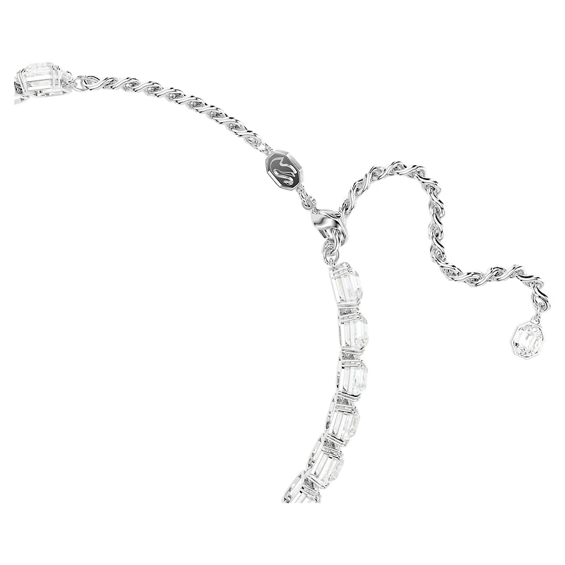 Millenia choker, Octagon cut, White, Rhodium plated by SWAROVSKI