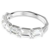 Millenia bangle, Octagon cut, White, Rhodium plated by SWAROVSKI