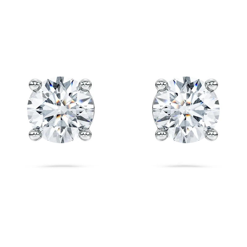 Eternity solitaire stud earrings, Lab-grown diamonds ct tw, Round shape
