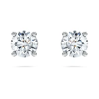 Eternity solitaire stud earrings, Lab-grown diamonds ct tw, Round shape