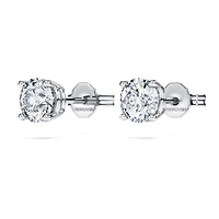 Eternity solitaire stud earrings, Lab-grown diamonds ct tw, Round shape