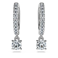 Eternity drop earrings, Lab-grown diamonds 0.7 ct tw, Round shape, 14K white gold by SWAROVSKI