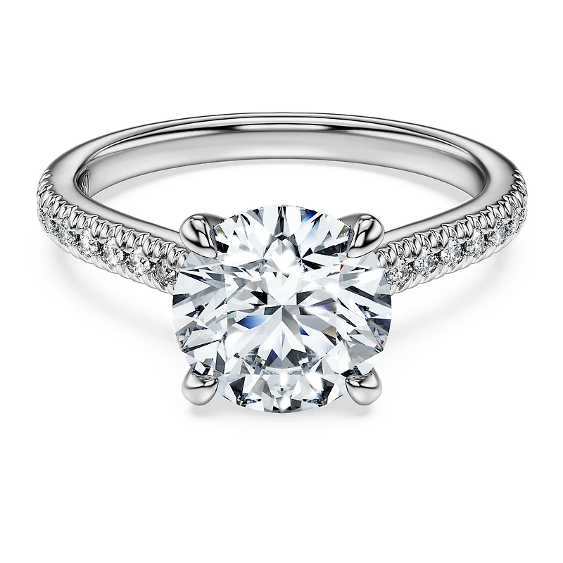 Eternity solitaire ring, Lab-grown diamonds ct tw, Round shape
