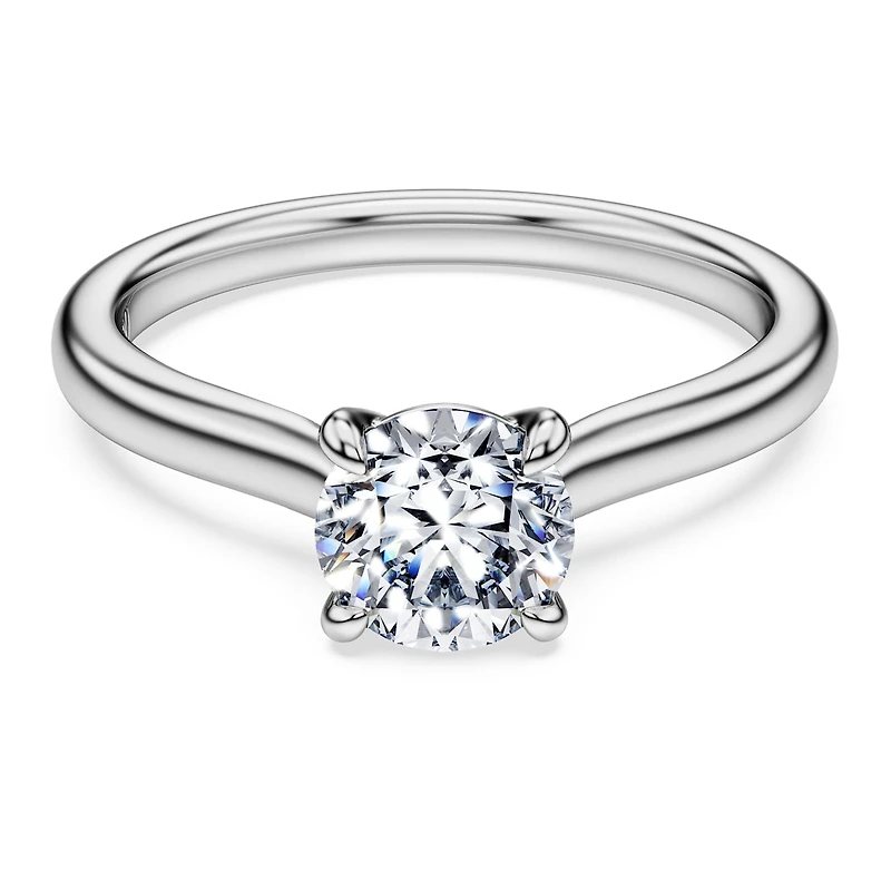 Eternity solitaire ring, Lab-grown diamonds 1 ct tw, Round shape, 14K white gold by SWAROVSKI