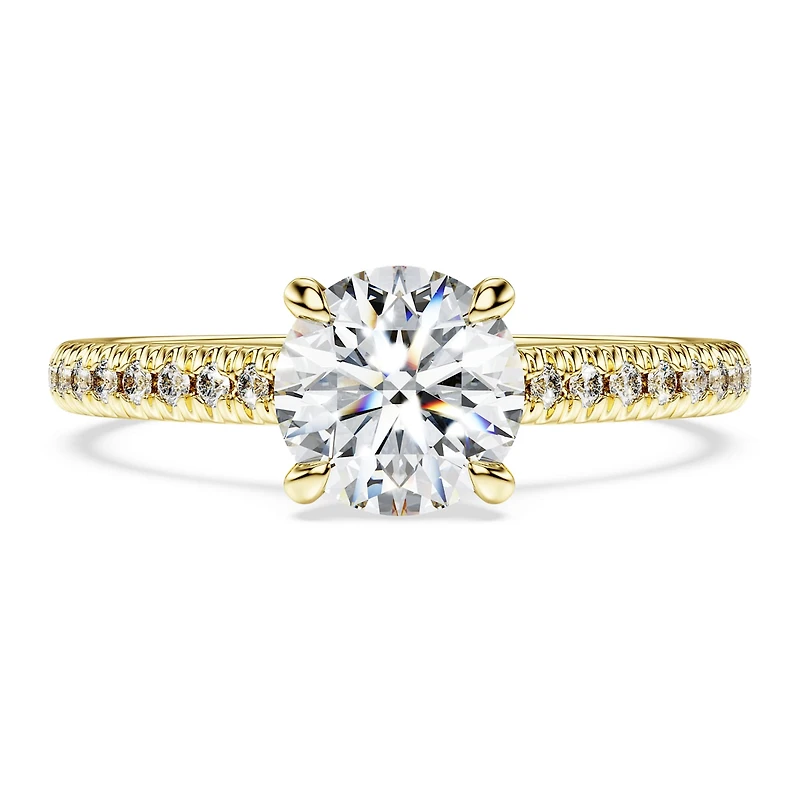 Eternity solitaire ring, Lab-grown diamonds 1.2 ct tw, Round shape, 14K yellow gold by SWAROVSKI