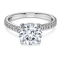 Eternity solitaire ring, Lab-grown diamonds 2.25 ct tw, Round shape, 14K white gold by SWAROVSKI