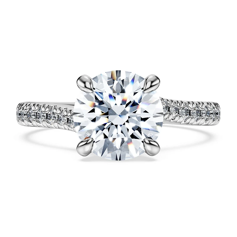 Eternity solitaire ring, Lab-grown diamonds 2.25 ct tw, Round shape, 14K white gold by SWAROVSKI