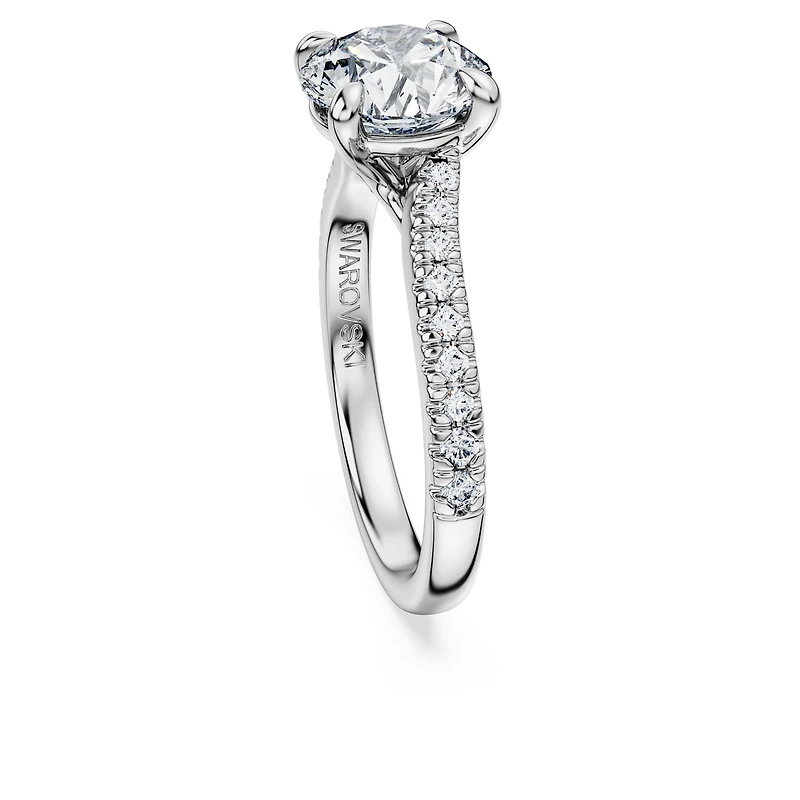 Eternity solitaire ring, Lab-grown diamonds 2.25 ct tw, Round shape, 14K white gold by SWAROVSKI