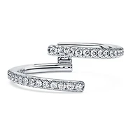 Eternity open band ring, Lab-grown diamonds 0.2 ct tw, Round shape, 14K white gold by SWAROVSKI