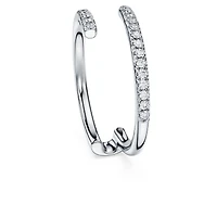 Eternity open band ring, Lab-grown diamonds 0.2 ct tw, Round shape, 14K white gold by SWAROVSKI
