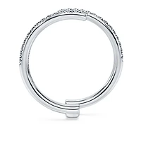 Eternity open band ring, Lab-grown diamonds 0.2 ct tw, Round shape, 14K white gold by SWAROVSKI