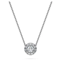 Eternity halo solitaire pendant, Lab-grown diamonds 0.23 ct tw, Round shape, Sterling silver by SWAROVSKI