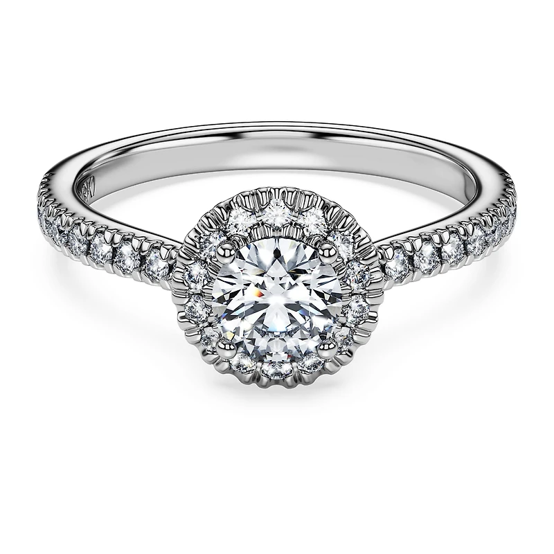 Eternity halo solitaire ring, Lab-grown diamonds ct tw, Round shape