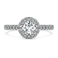 Eternity halo solitaire ring, Lab-grown diamonds 0.8 ct tw, Round shape, 14K white gold by SWAROVSKI