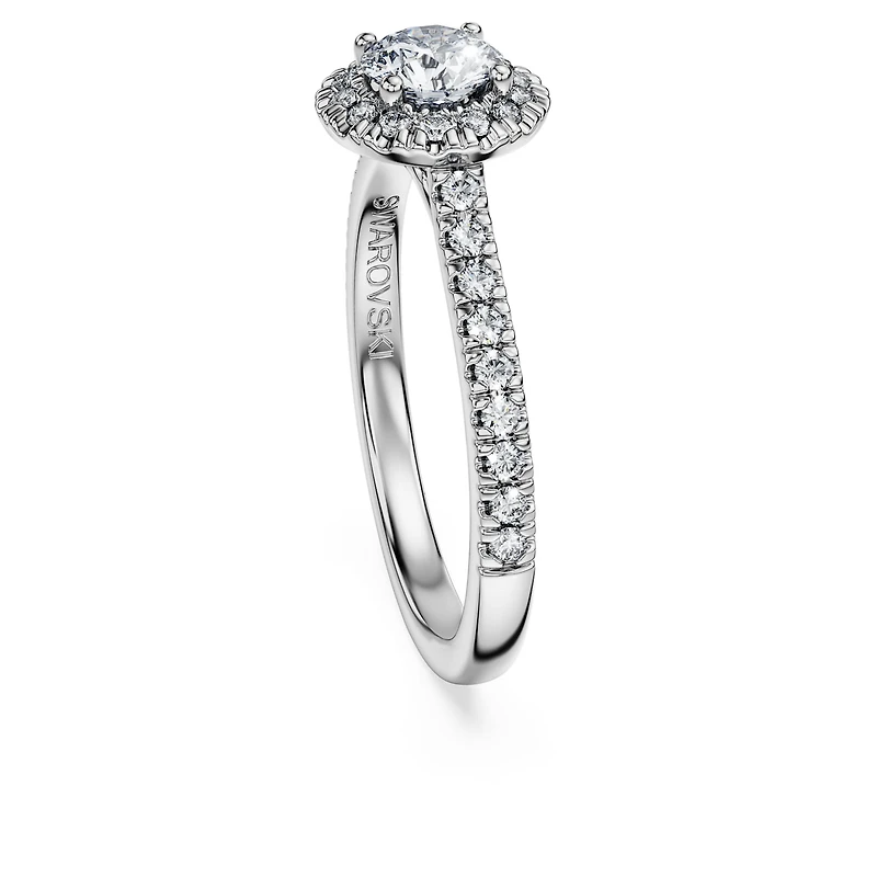 Eternity halo solitaire ring, Lab-grown diamonds 0.8 ct tw, Round shape, 14K white gold by SWAROVSKI