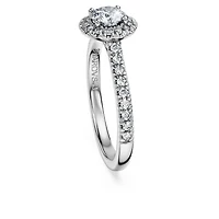 Eternity halo solitaire ring, Lab-grown diamonds 0.8 ct tw, Round shape, 14K white gold by SWAROVSKI