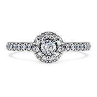 Eternity halo solitaire ring, Lab-grown diamonds 0.45 ct tw, Round shape, Sterling silver by SWAROVSKI