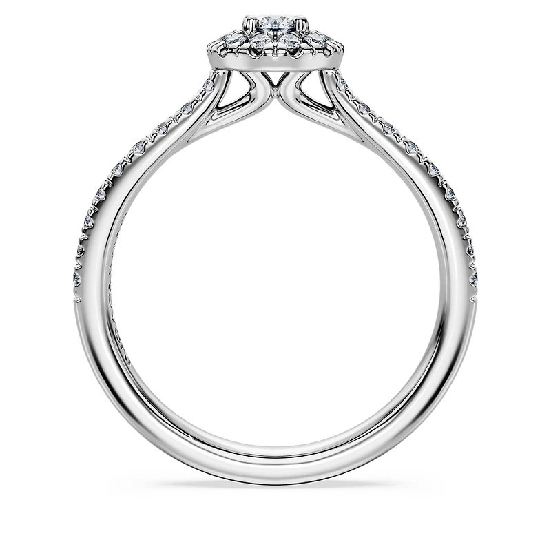 Eternity halo solitaire ring, Lab-grown diamonds 0.45 ct tw, Round shape, Sterling silver by SWAROVSKI
