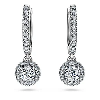 Eternity drop earrings, Lab-grown diamonds 1.1 ct tw, Round shape, 14K white gold by SWAROVSKI