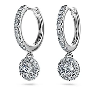 Eternity drop earrings, Lab-grown diamonds 1.1 ct tw, Round shape, 14K white gold by SWAROVSKI