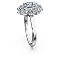 Eternity halo solitaire ring, Lab-grown diamonds 1.5 ct tw, Mixed shapes, 14K white gold by SWAROVSKI