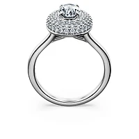 Eternity halo solitaire ring, Lab-grown diamonds 1.5 ct tw, Mixed shapes, 14K white gold by SWAROVSKI