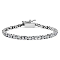 Eternity Tennis bracelet, Lab-grown diamonds 3 ct tw, Round shape, 14K white gold by SWAROVSKI