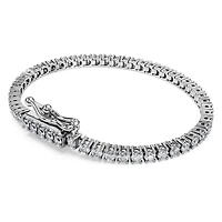 Eternity Tennis bracelet, Lab-grown diamonds 3 ct tw, Round shape, 14K white gold by SWAROVSKI