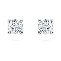 Eternity solitaire stud earrings, Lab-grown diamonds 0.5 ct tw, Round shape, 14K white gold by SWAROVSKI