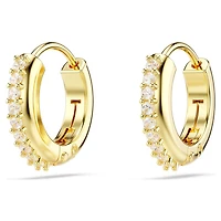 Matrix hoop earrings, Round cut, White