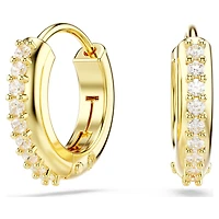 Matrix hoop earrings, Round cut, White