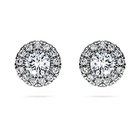 Eternity halo stud earrings, Lab-grown diamonds ct tw, Round shape