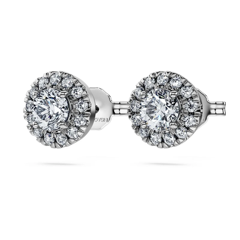 Eternity halo stud earrings, Lab-grown diamonds ct tw, Round shape