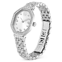 Dextera octagon watch, Swiss Made, Metal bracelet, Silver Tone, Stainless steel by SWAROVSKI