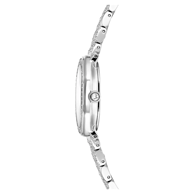 Dextera octagon watch, Swiss Made, Metal bracelet, Silver Tone, Stainless steel by SWAROVSKI