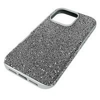 High smartphone case, iPhone® 16 Pro, Silver Tone by SWAROVSKI