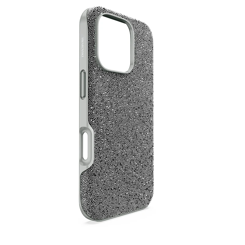 High smartphone case, iPhone® 16 Pro, Silver Tone by SWAROVSKI