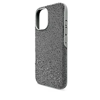 High smartphone case, iPhone® 16, Silver Tone by SWAROVSKI