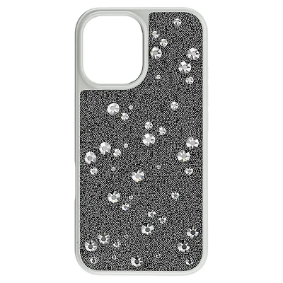 High smartphone case, Scattered design, iPhone® 16, Silver tone