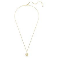 Snake pendant, Crystal pearl, Mixed cuts, Year of the Snake, White, 18K gold finish