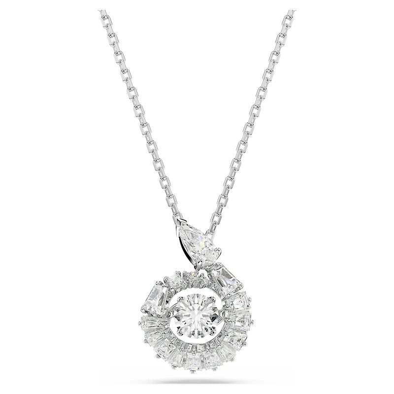Snake pendant, Mixed cuts, Year of the Snake, White, Rhodium plated by SWAROVSKI