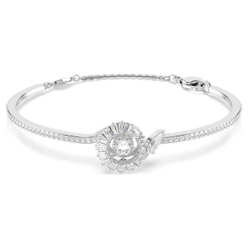 Snake bracelet, Mixed cuts, Year of the Snake, White, Rhodium plated by SWAROVSKI