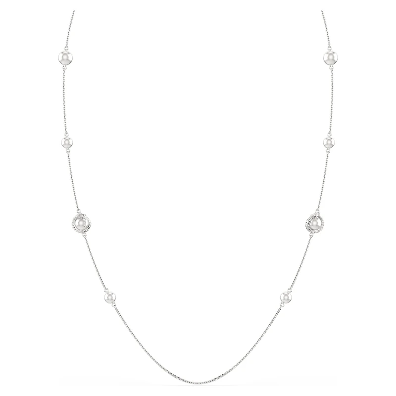 Snake strandage, Crystal pearl, Mixed cuts, Year of the Snake, White, Rhodium plated by SWAROVSKI
