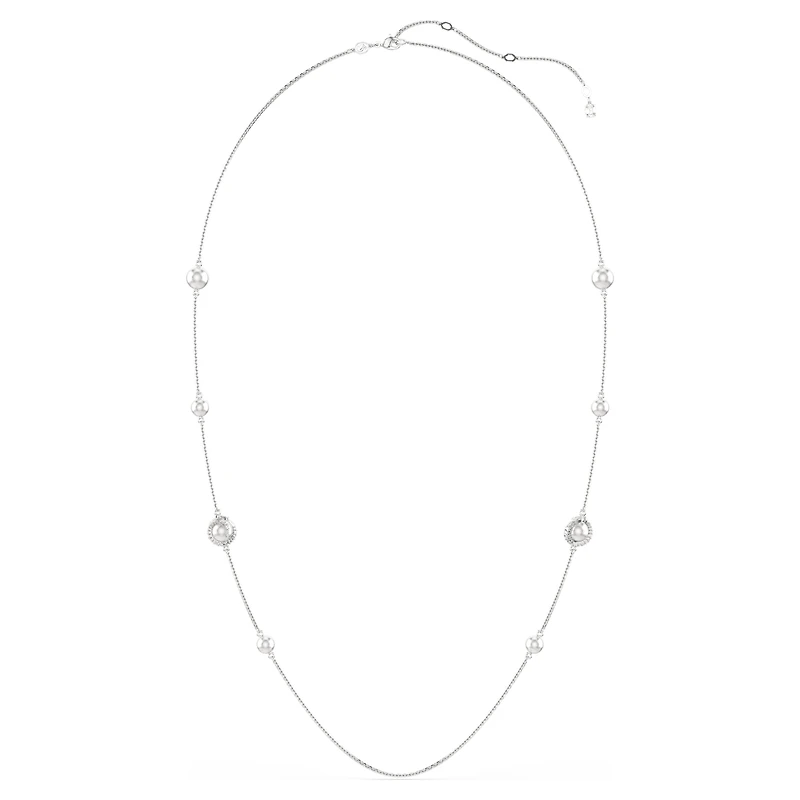 Snake strandage, Crystal pearl, Mixed cuts, Year of the Snake, White, Rhodium plated by SWAROVSKI