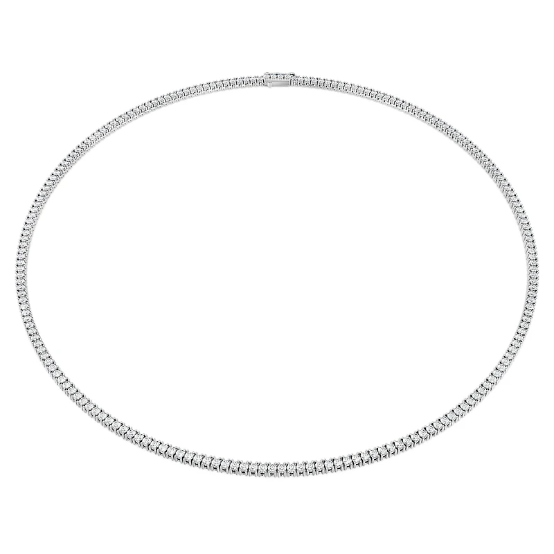 Eternity necklace, Lab-grown diamonds 7 ct tw, Round shape, 14K white gold by SWAROVSKI