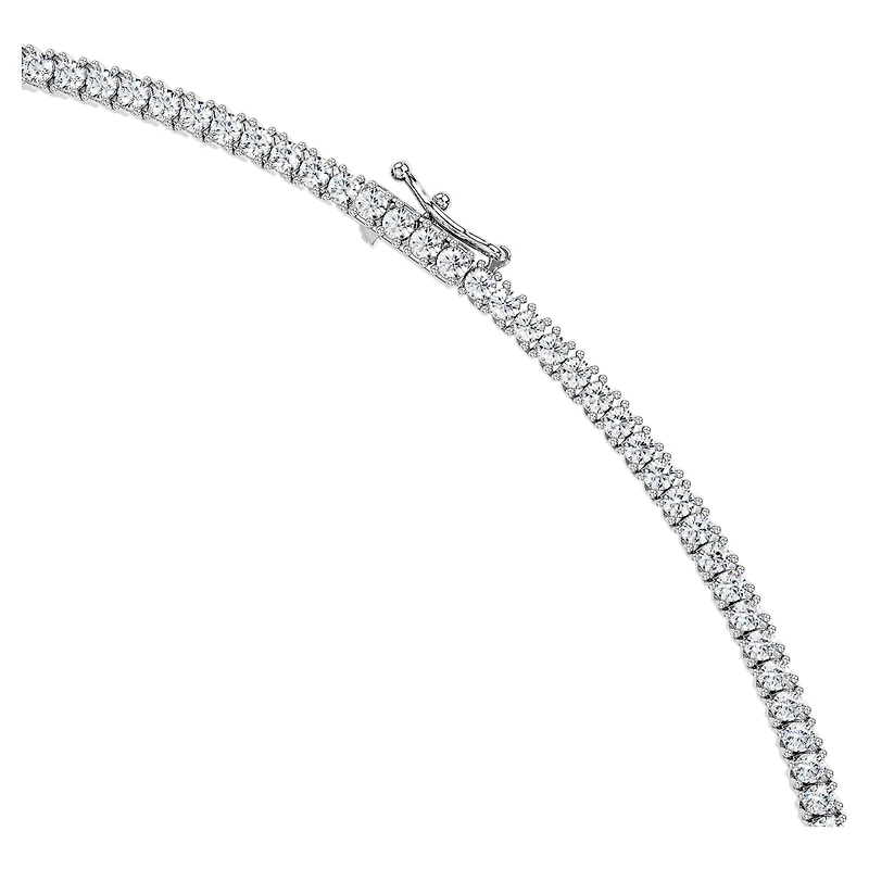 Eternity necklace, Lab-grown diamonds 7 ct tw, Round shape, 14K white gold by SWAROVSKI