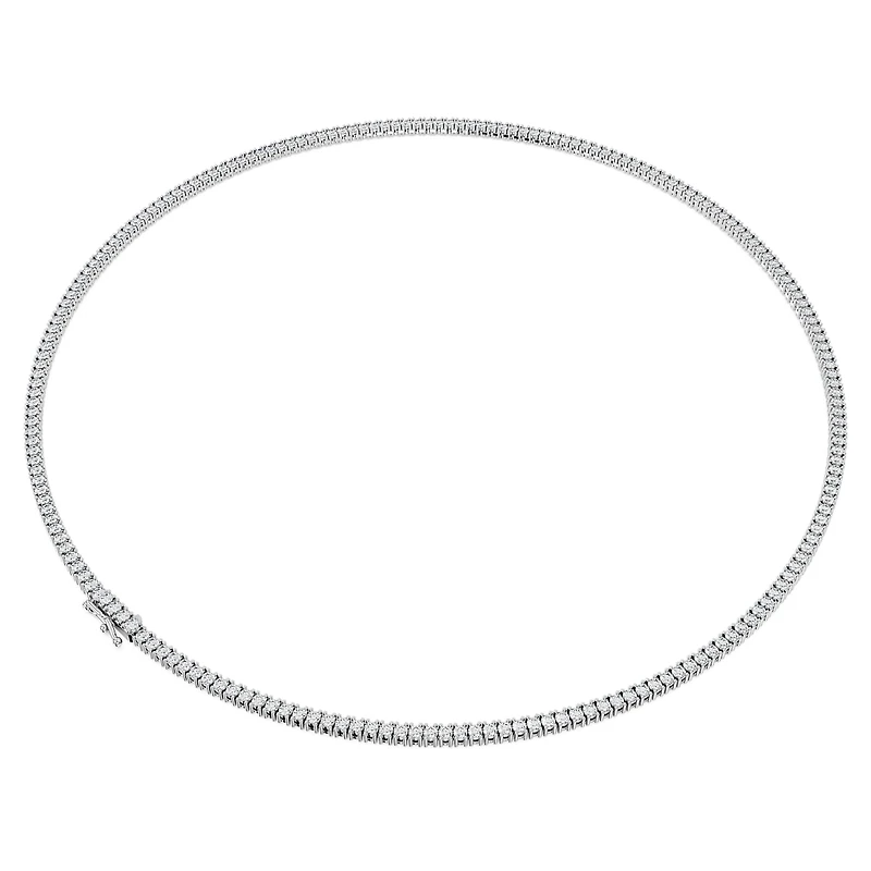 Eternity necklace, Lab-grown diamonds 7 ct tw, Round shape, 14K white gold by SWAROVSKI
